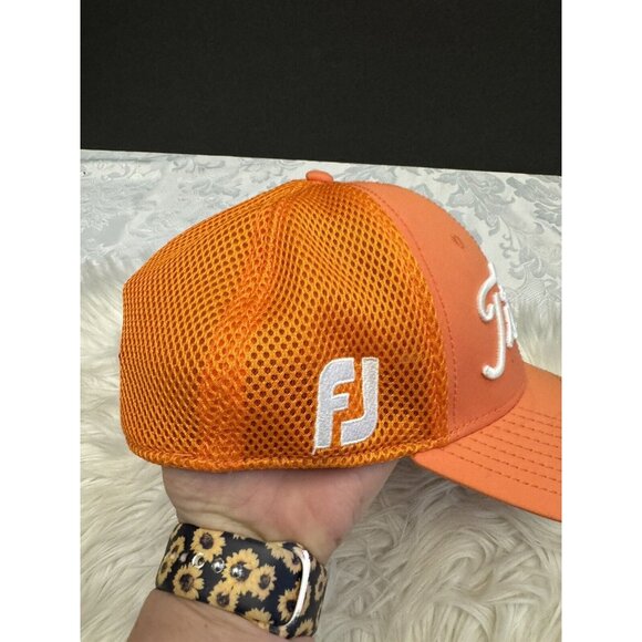 Titleist Footjoy Pro V1 New Era Orange Embroidered Golf Hat Cap Size Small/ Med - Picture 8 of 10